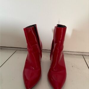 Windsor Glossy Red Ankle Boots
